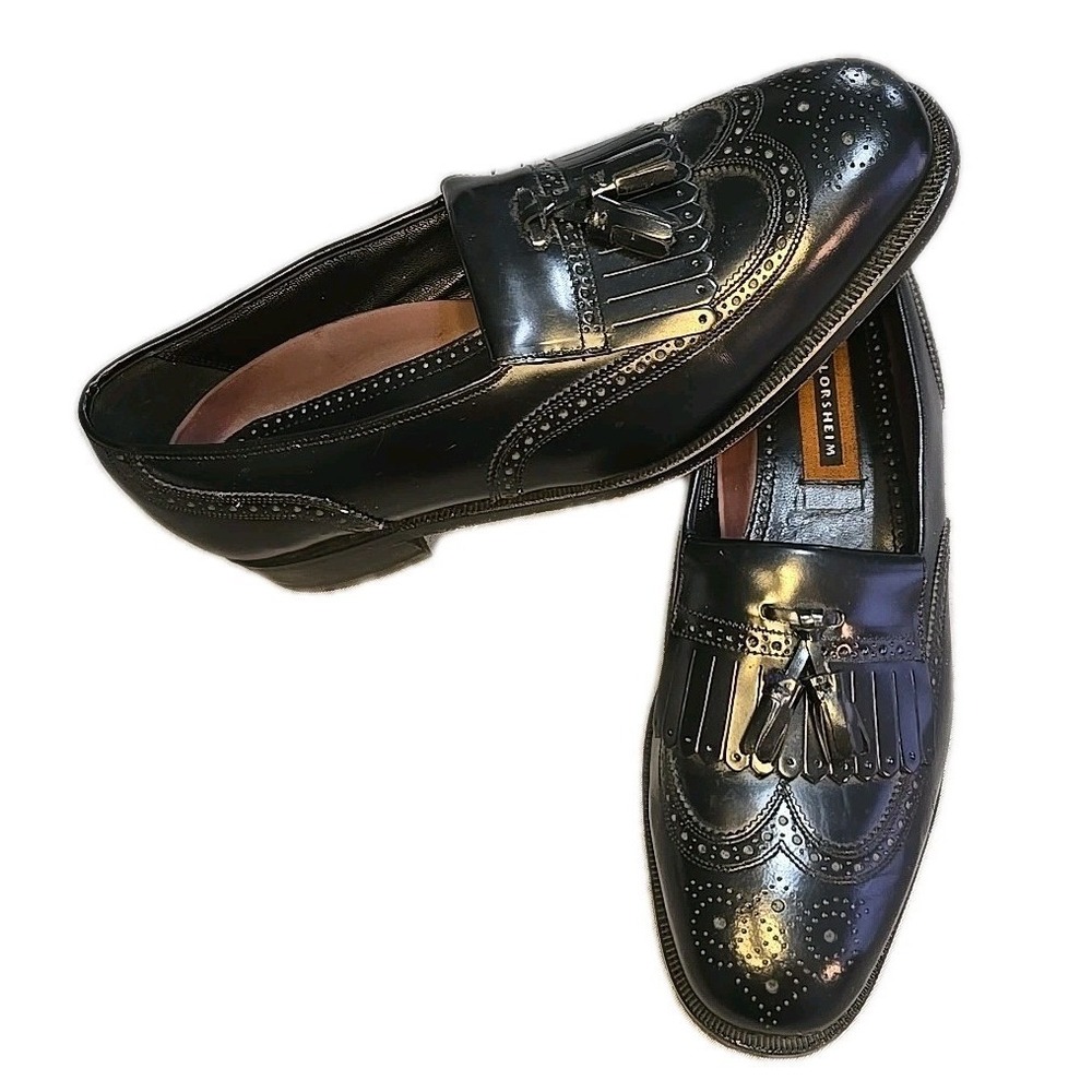 Florsheim Dress Shoes Mens Black Leather Tassel Loafers 10.5 D Slip On Classic